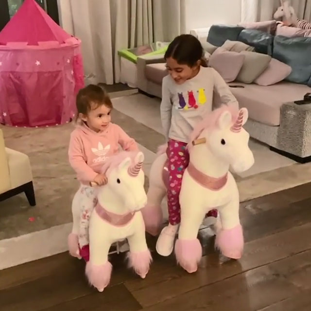 Family unicorn horse racing